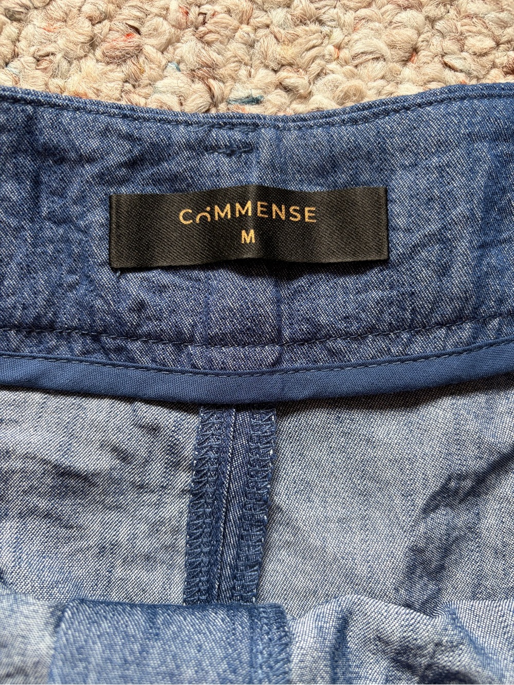 NWT Commense women’s medium crop tank top wide leg trouser chambray blue set - Picture 5 of 12